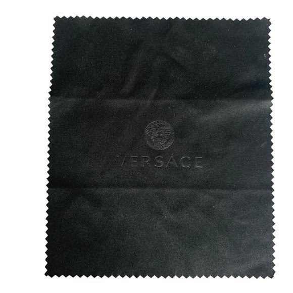 Versace Glasses Hard Case Clamshell Cream Authentic Microfiber Cleaning Cloth - Picture 8 of 8